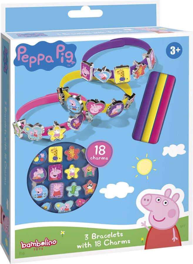 Bambolino Peppa Pig armbanden maken set 3 schuifarmbandjes met 18 bedels vanaf 3 jaar Toys