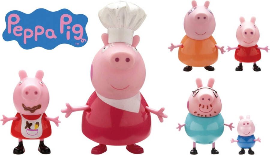 Peppa Pig Blisterverpakking 2 figuurtjes (1 volwassene en 1 kind) MAMIE PIG & PEPPA