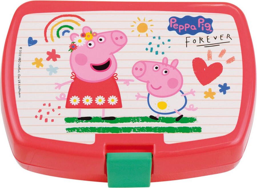 Merkloos Peppa Pig broodtrommel lunchbox voor kinderen roze kunststof 17 x 12 cm Lunchboxen