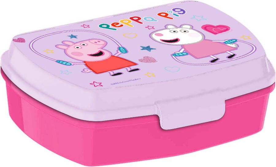 Merkloos Peppa PigA?A broodtrommel lunchbox voor kinderen roze kunststof 20 x 10 cm Lunchboxen
