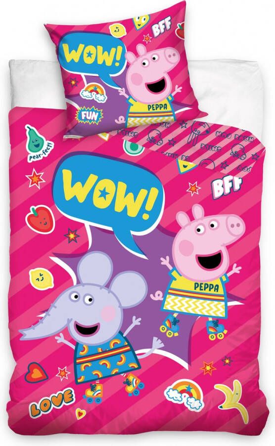 Peppa Pig Dekbedovertrek 140 X 200 Cm Katoen Paars 2-delig