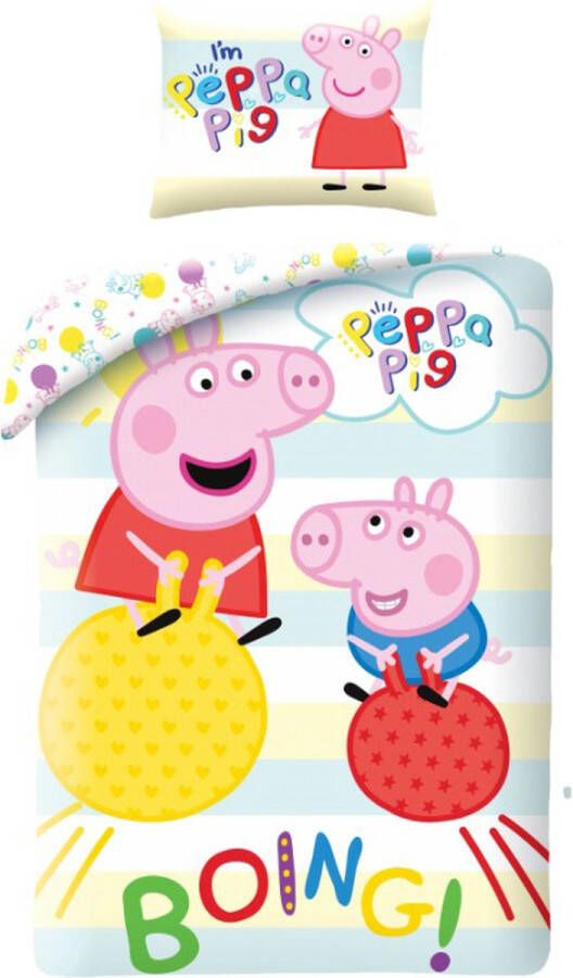 SimbaShop Peppa Pig Dekbedovertrek Boing Eenpersoons 140 x 200 cm Katoen