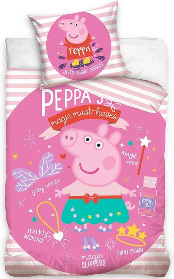 Peppa Pig Dekbedovertrek Magic Musthaves Eenpersoons 140x200 cm Roze