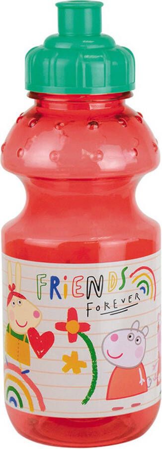 Merkloos Peppa Pig drinkfles drinkbeker bidon met drinktuitje roze kunststof 350 ml Schoolbekers