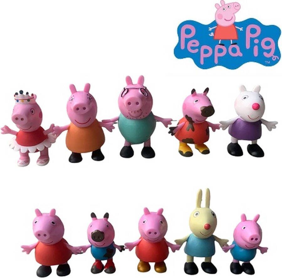 Comansi Peppa pig Speelfiguurtjes set hard materiaal vanaf 3 jaar (ca. 6 5 cm)