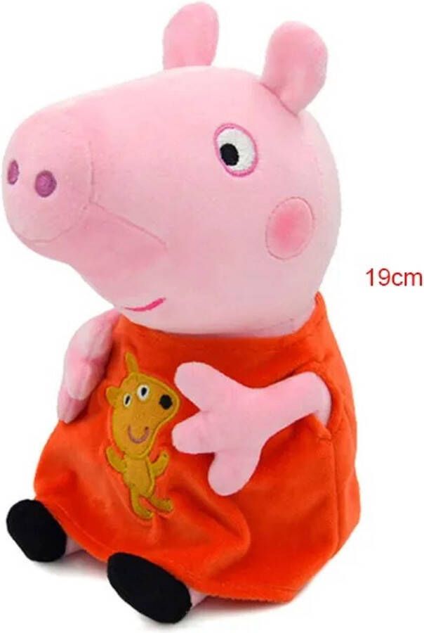 Peppa Pig Knuffel 19 cm Pluche Peppa Rood -Kerst Teddy Shirt