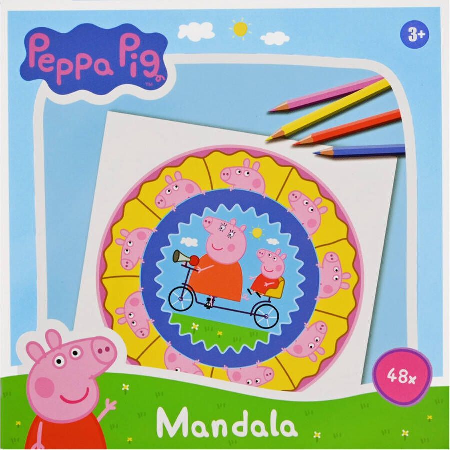 Peppa Pig Mandala Kleurboek Kleurboeken voor Kinderen Tekenboek voor Kinderen Kleurboek Kinderen Tekenen Kinderen Kleurplaten Tekenblok voor Kinderen 48 Pagina's 18 x 18 cm Vanaf 3 jaar Multi Kleuren
