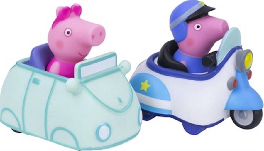 Peppa Pig mini buggies kleine auto set van 2 figuurtjes in voertuig