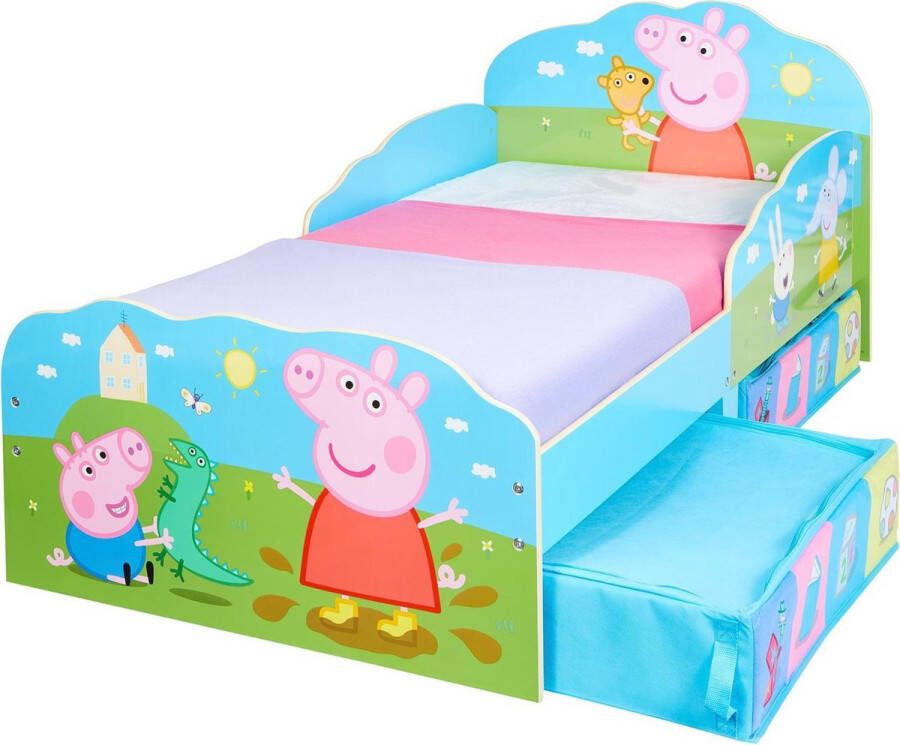 Peppa Pig peuterbed met opslagruimte onder het bed