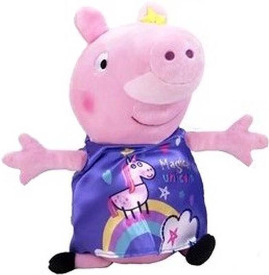 Peppa Pig Pluche Big knuffel in paarse pyjama 28 cm speelgoed Cartoon varkens biggen knuffels Speelgoed voor kinderen