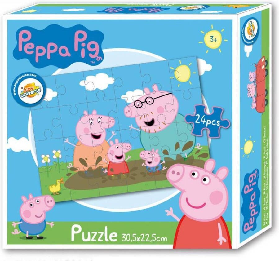 Peppa Pig puzzel 24 stukjes Peppa puzzle 30 x 22 cm.