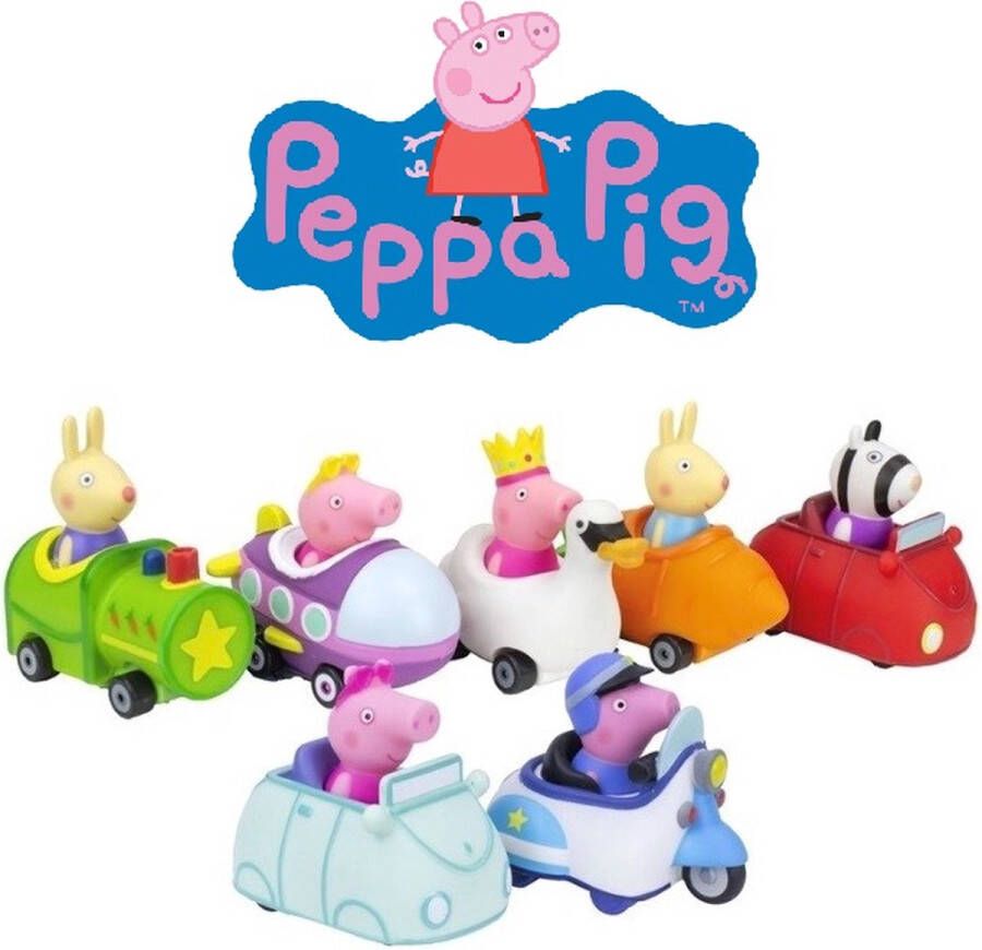 Peppa Pig speelset 8x minibuggies 8x5 5x7 cm