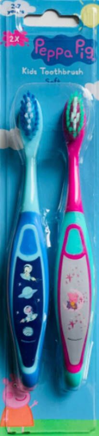 Peppa Pig tandenborstels Tandenborstel kind 2 stuks 2 tot 7 jaar Roze Blauw