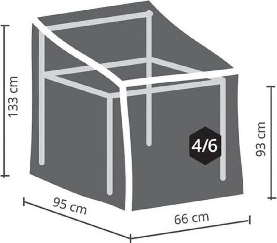 Perel Buitenhoes voor stapelstoelen grijs 66 cm x 95 cm x 133 cm