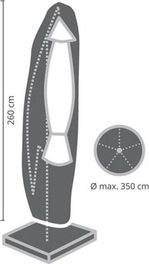 Perel Buitenhoes voor zweefparasol tot Ø 3.5 m grijs 260 cm x 86 cm