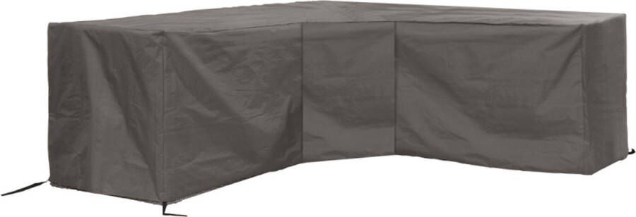 Perel Buitenhoes Voor Tuinset Grijs L-vormig 275x275x70cm L-vorm Geweven Plypropyleen