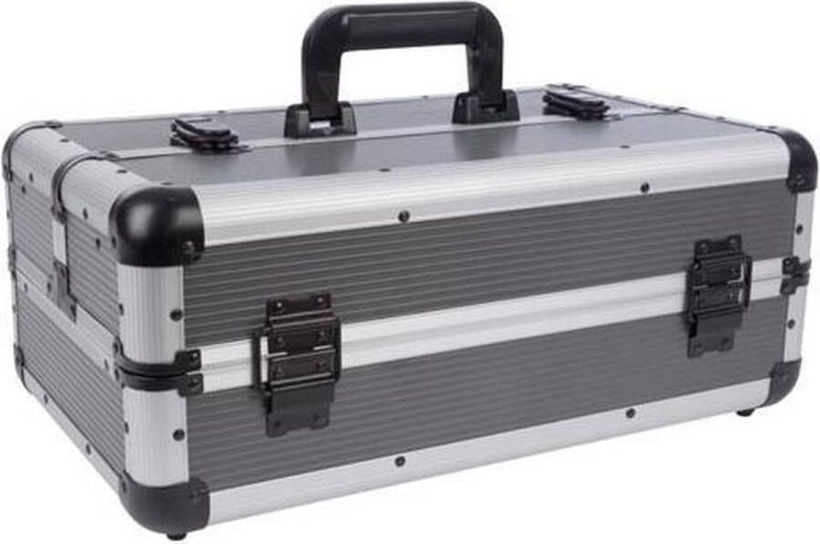 Perel Gereedschapskoffer noppenschuim plukschuim sleutelslot 2 sleutels aluminium grijs 445 x 265 x 170 mm