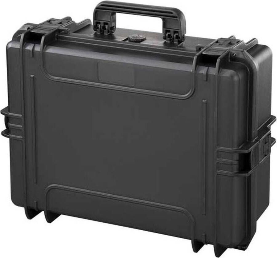 Perel Harde koffer waterdicht (IP67) noppenschuim plukschuim 2 sloten polypropyleen zwart 555 x 428 x 211 mm