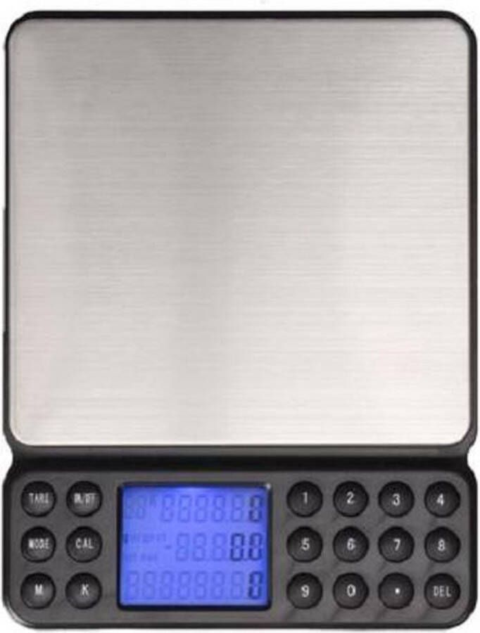 Perel Precisieweegschaal digitaal 0.1 g tot 2 kg tarrafunctie automatische uitschakeling lcd-scherm met achtergrondverlichting