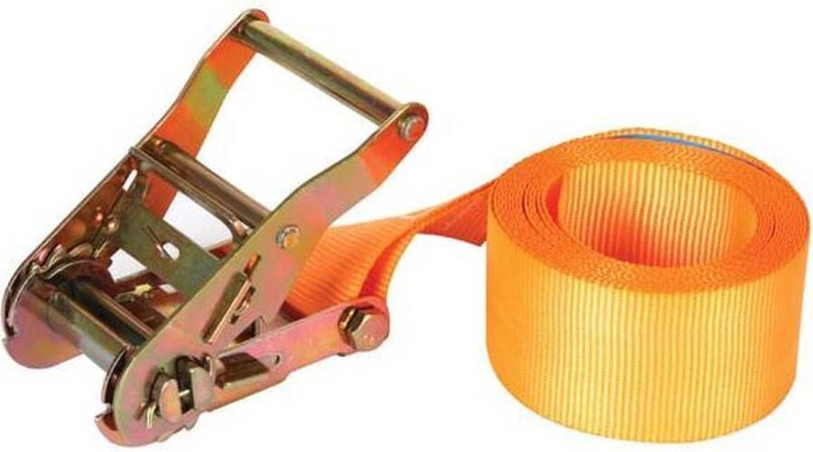 Perel Spanband eendelig met ratel voor het vastzetten van middelzware ladingen max. 1000 kg polyester oranje 3.65 m x 50 mm 1 stuk