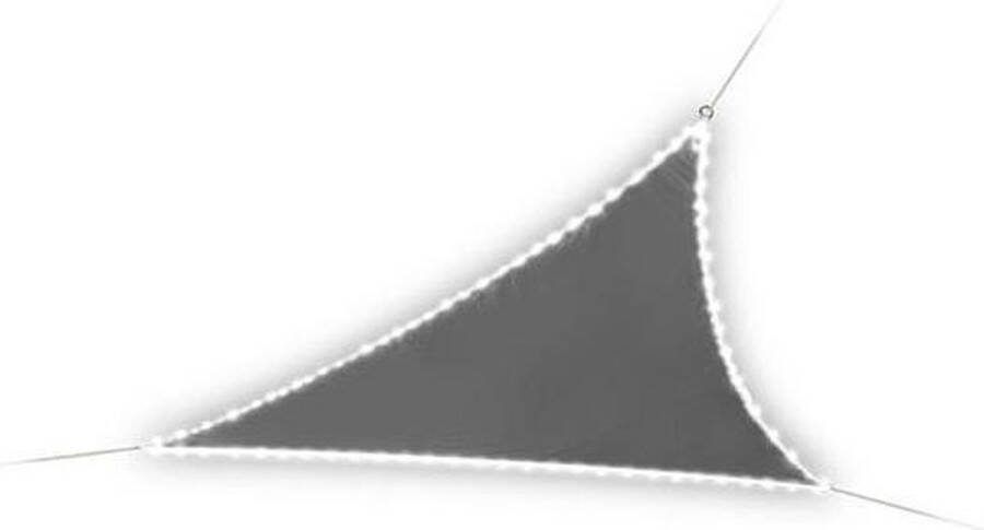 Perel Schaduwdoek met 107 leds waterafstotend 3.6 x 3.6 x 3.6 m 160 g m² IP44 zonne-energie polyester driehoek antraciet
