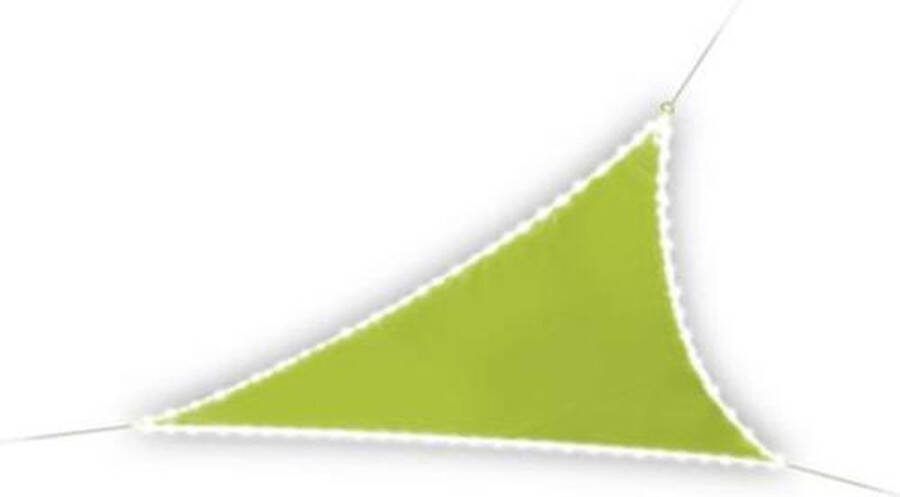 Perel Schaduwdoek met 107 leds waterafstotend 3.6 x 3.6 x 3.6 m 160 g m² IP44 zonne-energie polyester driehoek limoengroen