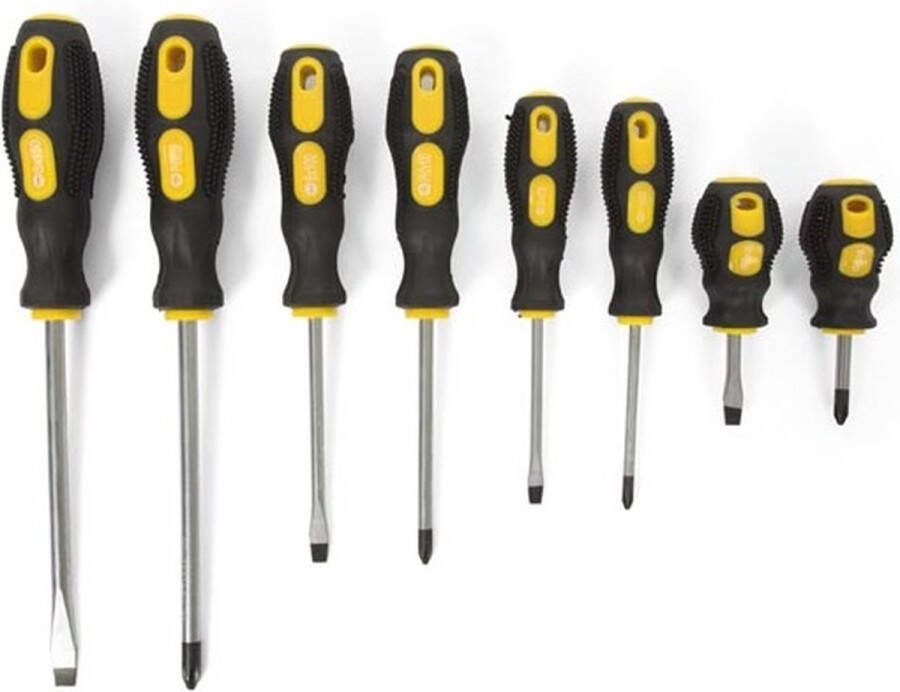 Perel Toolland Schroevendraaierset 8-delig magnetisch ergonomische handgrepen inclusief opbergkoffer