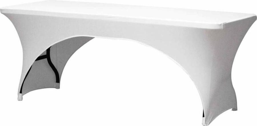 Perel Hoes voor tafel wit rechthoekig met boogvorm 180 cm x 75 cm x 74 cm