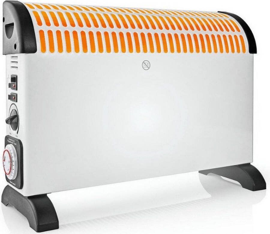 Perel Warmsafe Turbo + Timer 2000W elektrische convectorkachel 3 standen Ventilator en timer 750 1250 2000W Verstelbare Thermostaat 60m3