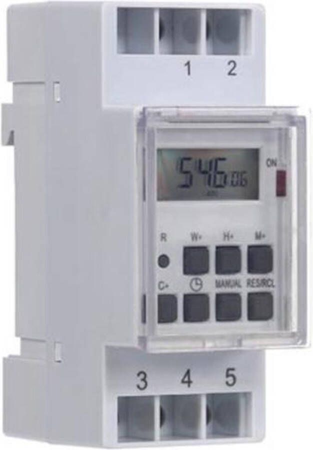 Perel Weektimer digitaal DIN-rail 230 V 16 A 3600 W voor gebruik binnenshuis wit