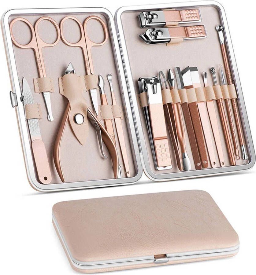 PerfectCare 18-delig Manicure- en Pedicureset Nagelvijl Nageltang Kalknagel Teennagelknipper Pincet Bokkenpootjes Wenkbrauw Schaar Neushaar Schaar Acne Pincet