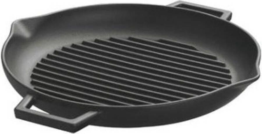 Perfecthome Grillpan gietijzer met 2 oren en dubbele schenktuit