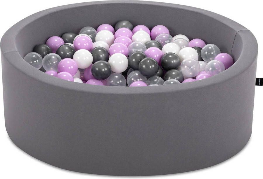 Ballenbak babys Grijs 200 ballen in de kleuren Wit Grijs Transparant en Lila Ballenbak baby Ballenbakken Ballenbak baby