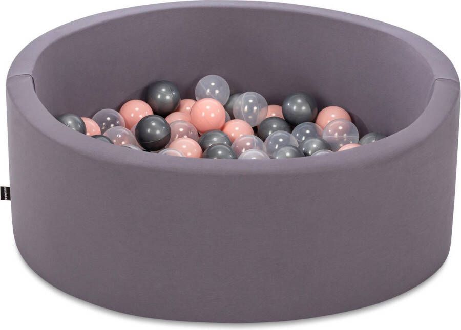 Perfecthomeshop Ballenbak babys Grijs 200 ballen in de kleuren Wit Grijs Transparant en Roze Ballenbak baby Ballenbakken Ballenbak baby
