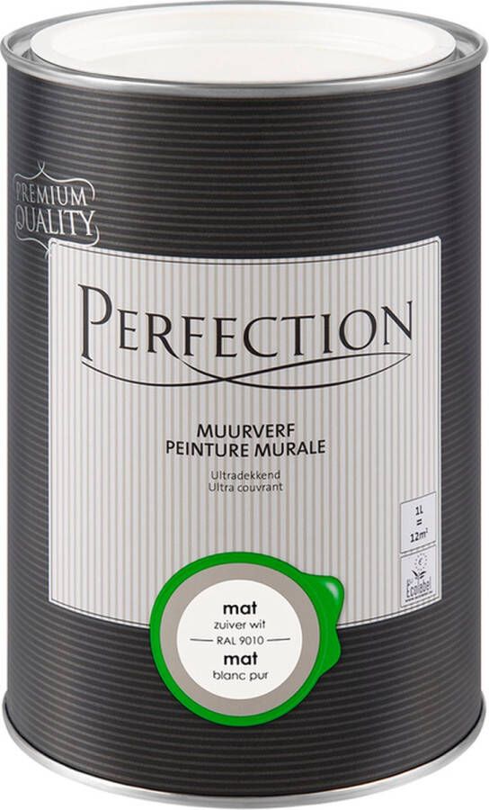 Perfection Muurverf Ultradekkend Mat Ral 9010 2 5l