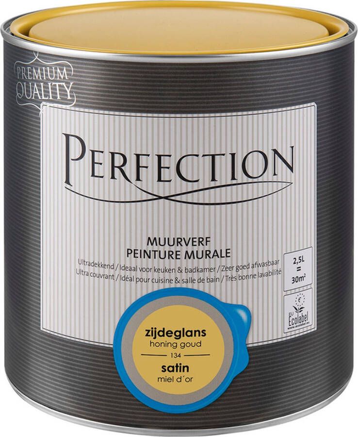 Perfection Muurverf Ultradekkend Zijdeglans 2 5L 30 m² Honinggoud