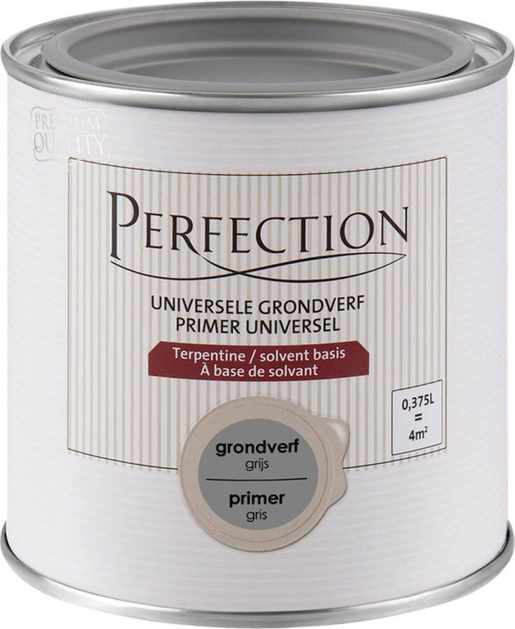 Perfection Universele Grondverf Terpentinebasis Binnen en Buiten Grijs 375ml