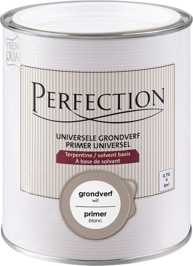 Perfection Universele Grondverf Terpentinebasis Binnen en Buiten Wit 750ml