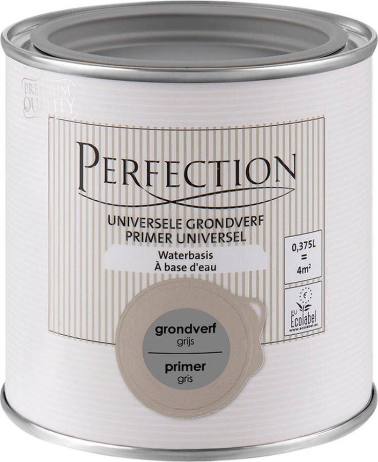 Perfection Universele Grondverf Waterbasis Binnen en Buiten Grijs 375ml