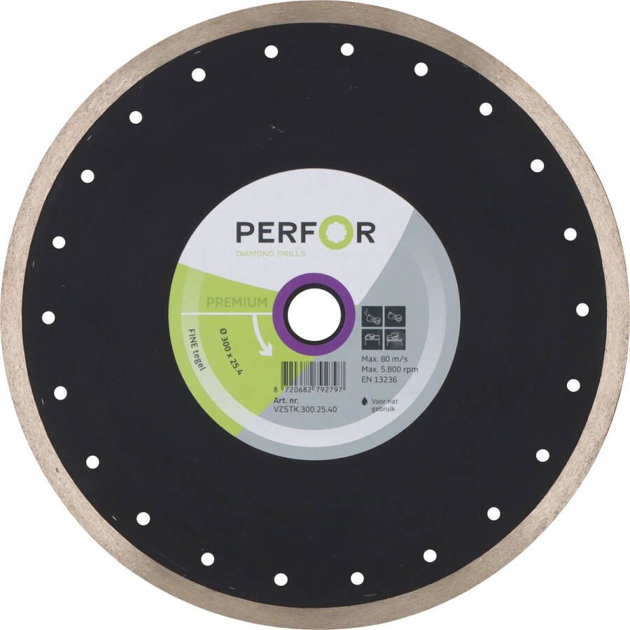 Perfor Zaagblad FINE tegel Ø300 asgat 25 4