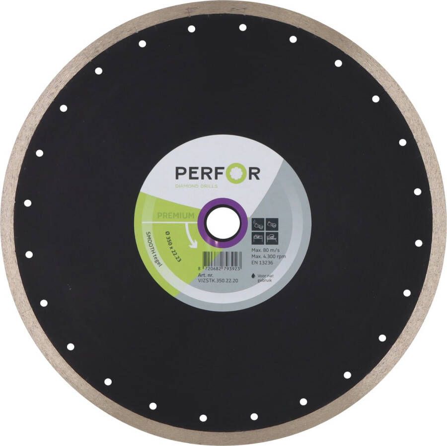 Perfor Zaagblad SMOOTH tegel Ø350 asgat 22 23