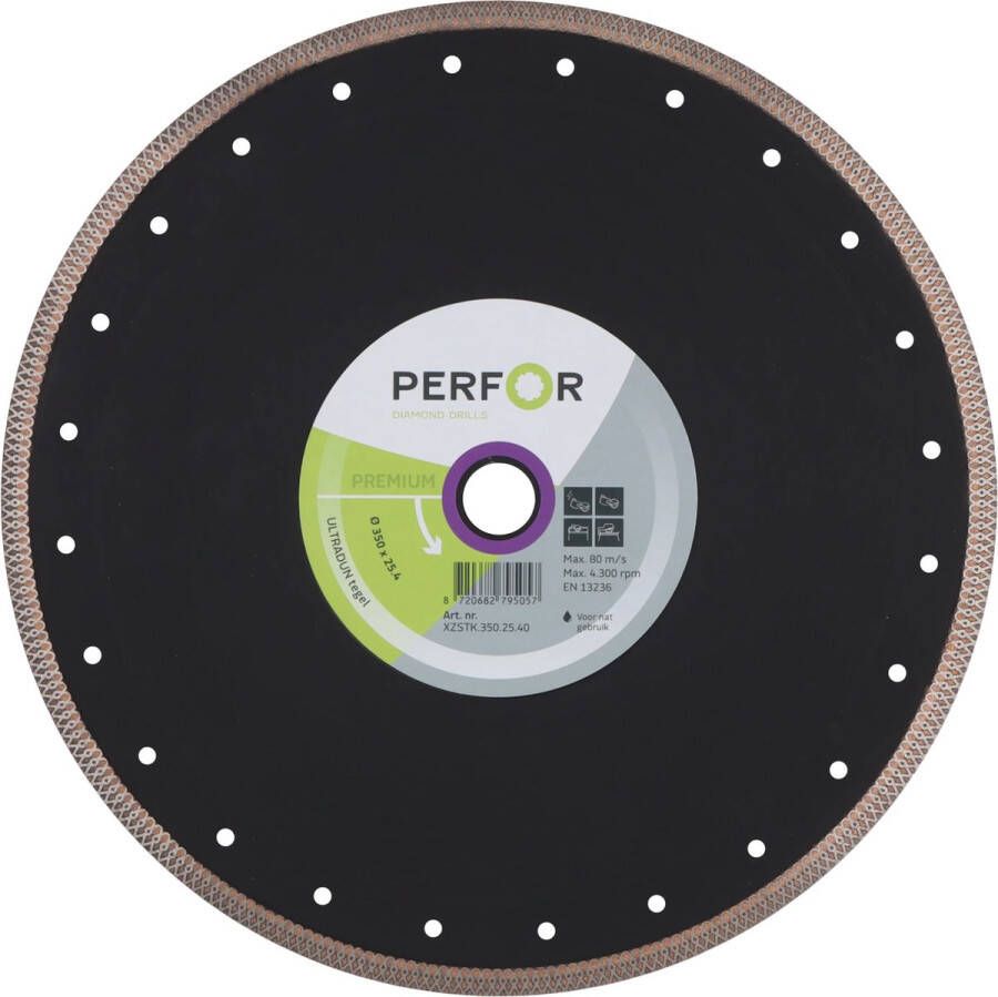 Perfor Zaagblad ULTRADUN tegel Ø350 asgat 25