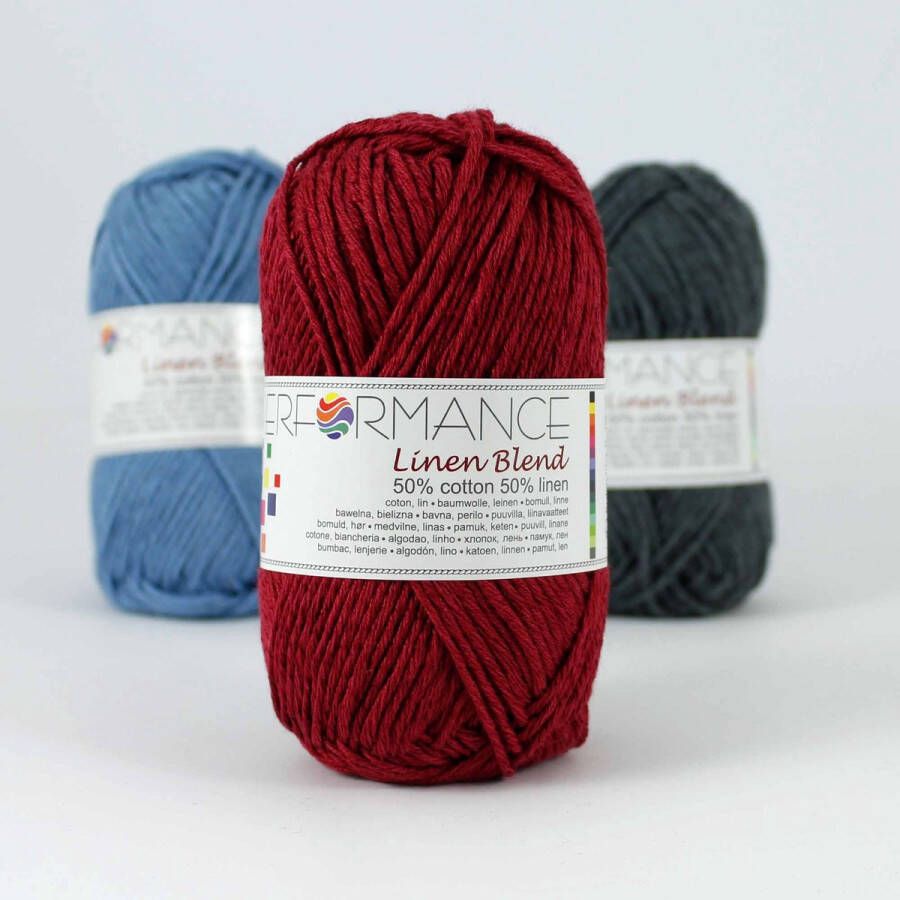 Performance yarn 5 bollen linnen met katoen bordeaux (22) Linnen blend haakgaren