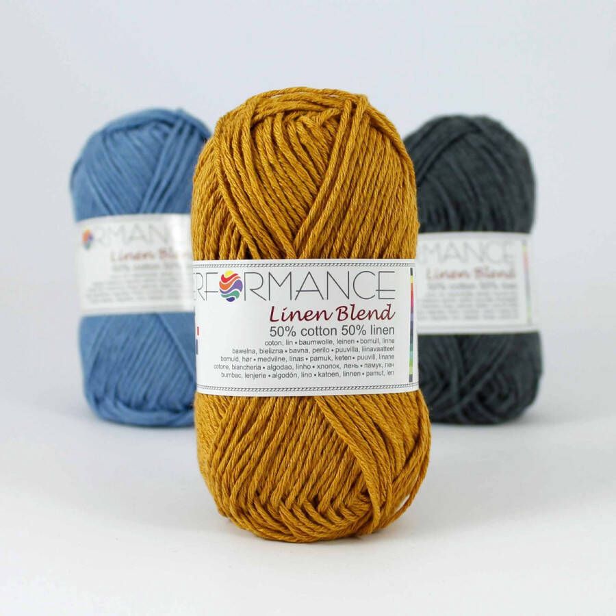 Performance yarn 5 bollen linnen met katoen oker (190) Linnen blend haakgaren