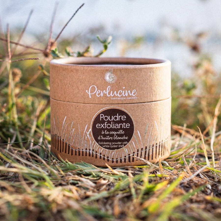 PERLUCINE Luxurieuze biologische Exfoliërende body scrub poeder met witte oesterschelp en zeezout vernieuwd de huid 60gr