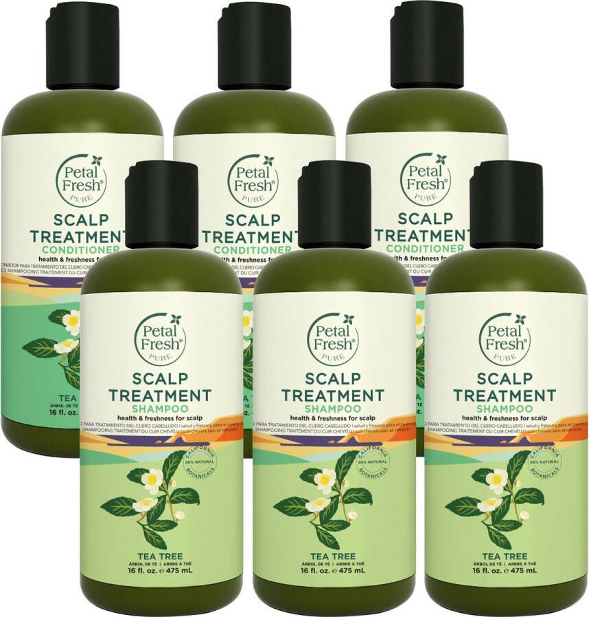 Petal Fresh 3 x Shampoo Tea Tree + 3 x Conditioner Tea Tree 6 Pak voordeelverpakking