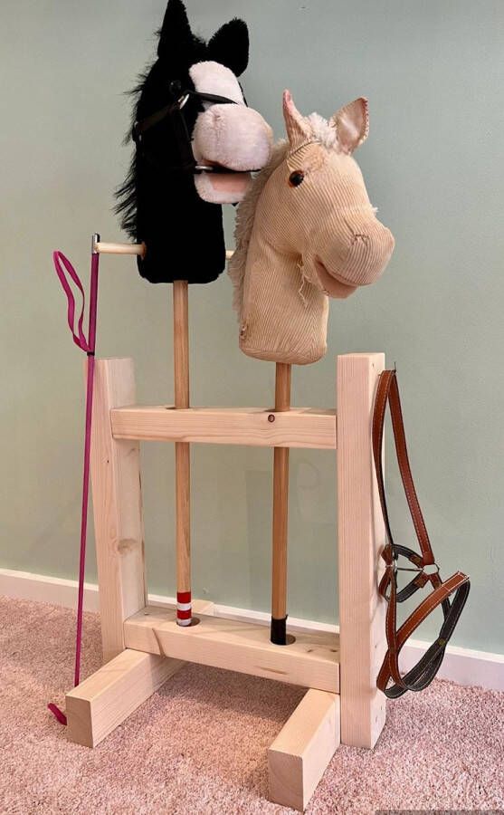 Pete's Home Deco Hobby horse stal-2-paarden stal- paarden-hobby paard- horse- stokpaarden- stokpaarden stal