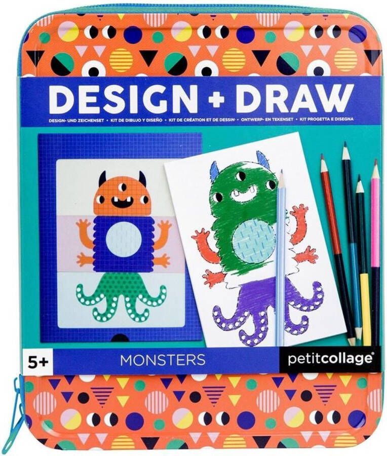 Petit Collage Monsters Tekenset Design + Draw