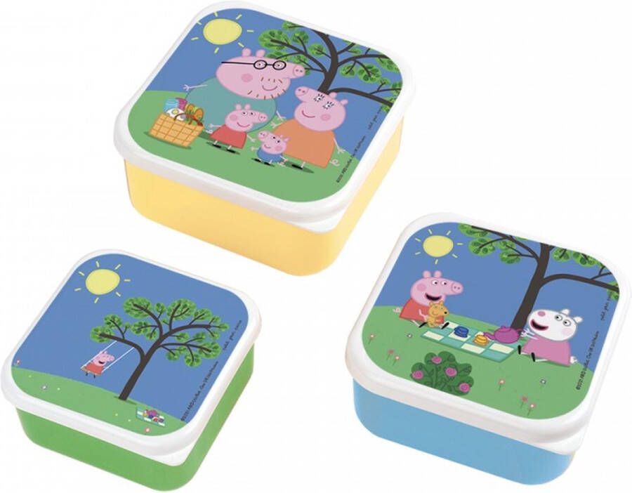 Petit Jour Paris Peppa Pig Lunch box 3 in elkaar 12 12 5 cm