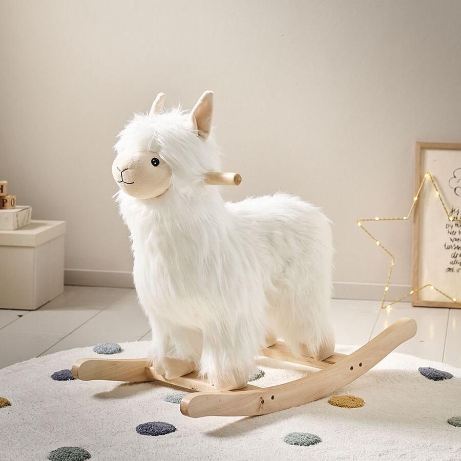 Petite Amelie Hobbelpaard 'Alpaca' – Schommelstoel voor Baby – Hobbeldier voor Avonturen in Zonovergoten Berglandschappen